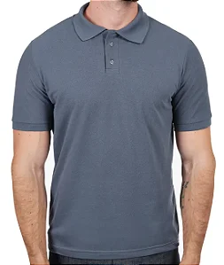 Polo Meia Malha Cinza Chumbo