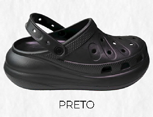 Babuche Plataforma Meleve AT 649 Preto