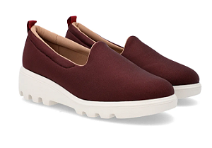 Sapato Usaflex Loafer Ameixa Sola Tratorada Elastano