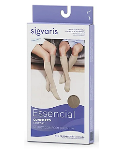 Meia compressão Sigvaris Select Confort, 20-30 mmHg, 3/4 Ponteira Aberta Natural
