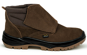 Bota de Velcro Nobuck Café Infinity Bico PVC 110
