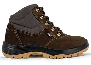 Bota de Amarrar Nobuck Café Infinity Bico PVC 094