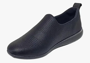 Tênis Slip On Elastano Laser Preto Usaflex