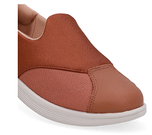 Tênis Slip On Elastano Canela Usaflex