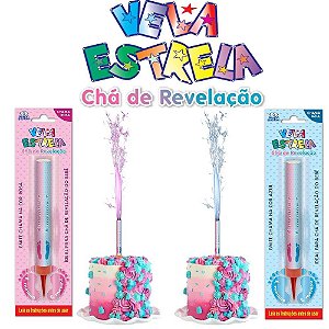 Vela Estrela –  Azul ou Rosa para Cha de Revelação