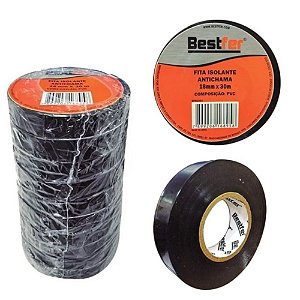 fita isolante antichamas preta 18x 30m best fer bfh - 1551