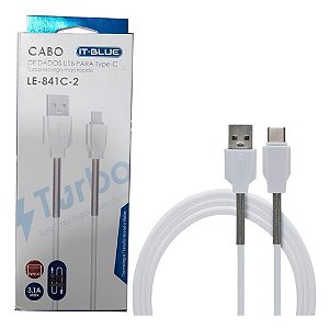 Cabo Turbo 3.1a De 2 Metros Tipo C Carregar Celular E Dados -  LE - 841C-2