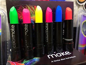 Batom Neon Fluorescente Color Make Brilha na luz Negra