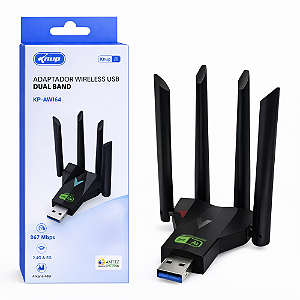 Mini Adaptador Wireless Wifi Dual Band 2,4g 5g 867 mbps Usb Knup KP-AW164