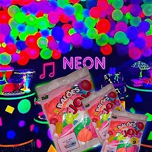 Kit Balão JOY Neon N°9 Com 25 Unidades Cores Sortidas - Brilha na luz negra