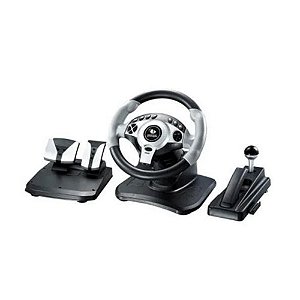 Volante + pedal + marcha Twin Turbo Ps3/ps2/pc Leadership 1021 ( USADO)
