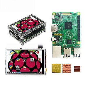 Kit Raspberry Pi3 Com Display Lcd 3.5 Touch 32gb