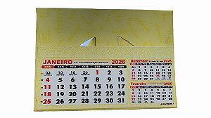 Folhinha de mesa papelão pequena calendário 2026 11,7x16cm Pct c/5