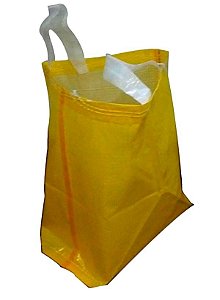 Sacola de Ráfia Laminada p/Mercado 60x50 cm cor amarela - Pct c/50