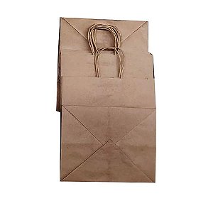 Sacolas de papel kraft 120g 25x22x30cm delivery - Pct c/100