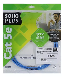 Patch Cord U/utp Furukawa Sohoplus Cat5e Cmx 1.5m Azul Claro