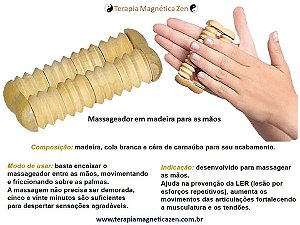 Massageador de Madeira para as Mãos By Terapia Magnética Zen