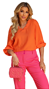 BLUSA DECOTE CORDÃO
