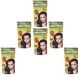 Divina Dama Hene Em Gel Amazonia 06x180gr Preto Forte Pouch kit 06 Unidades Incolor