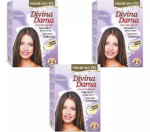 Divina Dama Incolor Hene Em Po 03x50gr Caixa Jaborandi Kit 03 Unidades incolor