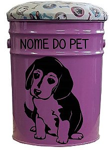 Porta Ração / Banqueta Beagle (Rosa)