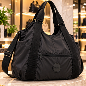 Bolsa em nylon impermeável leve e resistente grande/média bolso frontal casual diversas ocasiões academia trabalho faculdade praia piscina passeio viagem etc