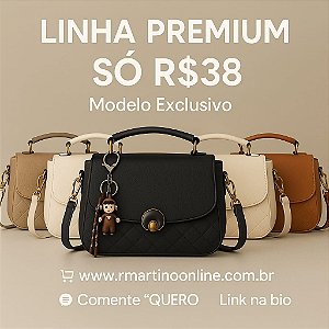 Bolsa Feminina Couro Eco Macio Linha Premium com Alças Mão e Transversal Ajustáveis e Removíveis pequena