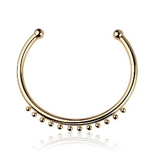 Choker Tubo Bolas Nigéria - Banho de Ouro 18k