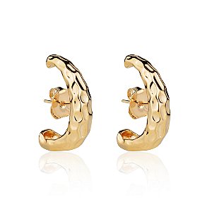 Brinco Ear Hook Tanzânia - Banho de Ouro 18k