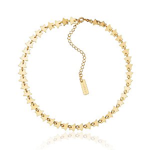 Choker de Estrelas Abby - Banho de Ouro 18k