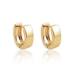 Brinco de Argola Oval Articulado Ada - Banho de Ouro 18k