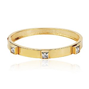 Bracelete Zircônias Quadradas Cristal Hoff - Banho de Ouro 18k