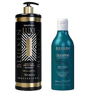Escova Luxe Semi Definitiva Blueken 1 litro + Shampoo Detox Therapy Antirresíduos Blueken 500ml