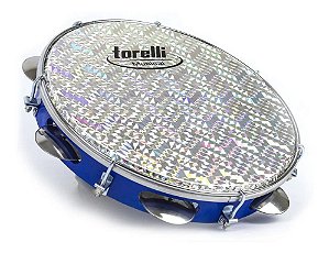Pandeiro Torelli Tp308 Abs Azul Pele Holografica
