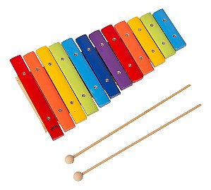 Xilofone Em Madeira Com 12 Notas Colors Kidzzo