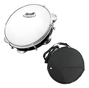 Pandeiro 8'' Injetado Em Abs Preto Torelli Tp809 Com Bag