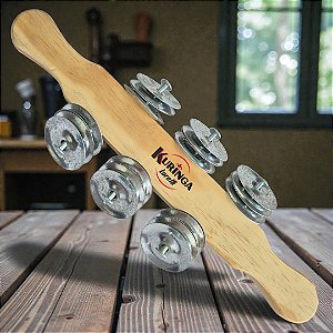 Rocar Chocalho Mini Madeira Platinela Aço Inox Kuringa Kr029
