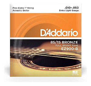 Encordoamento Para Violão Aço 0,10 D'Addario Bronze Ez900