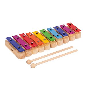 Metalofone Infantil Colorido Com 10 Teclas Em Barra Kidzzo