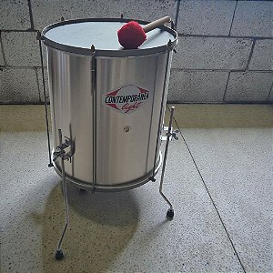 Surdo Contemporânea Alumínio 16'' X 45cm Napa Com Tripé