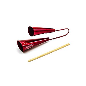 Agogô De Aço Vermelho Com Baqueta Torelli To023
