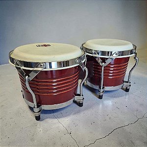 Bongo De Madeira Cor Tabaco 6,5'' X 7,5'' Ianni He-103