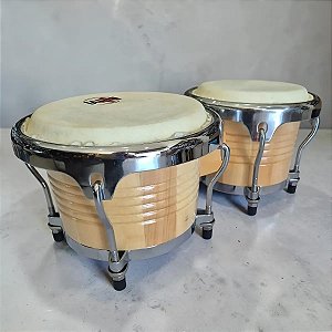 Bongo De Madeira Natural Clara  6,5'' X 7,5'' Ianni He-101