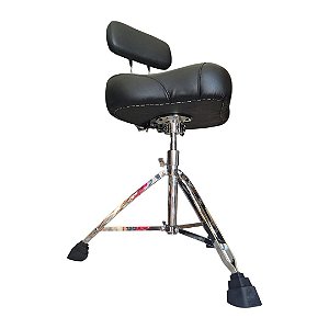 Banco De Bateria Selim Confort Com Encosto Preto Ianni Hg-6