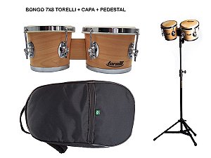 Kit Bongo Torelli 7x8 Natural Tb011 Com Pedestal E Capa