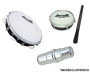 KIT PANDEIRO TP309 PT + GANZA TG550 + TAMBORIM TT404