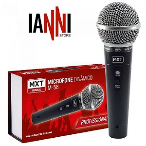Microfone De Mão Com Cabo - Mdelo Mxt M58