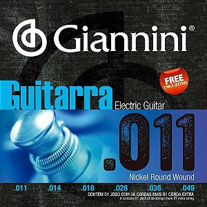 ENCORDOAMENTO GIANNINI GUITARRA 0,11 MEDIA GEEGST11