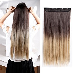 Cabelo orgânico ombre castanho escuro/loiro 613 - Espaço Linda