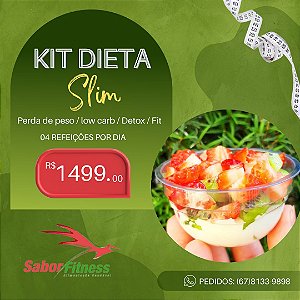 Kit Dieta Slim (04 refeições) Perda de Peso 04 semanas